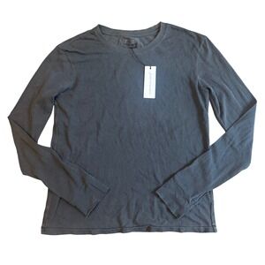 Unsubscribed Faded Distressed Black Long Sleeve Crew Neck Tee T Shirt‎ XS NWT